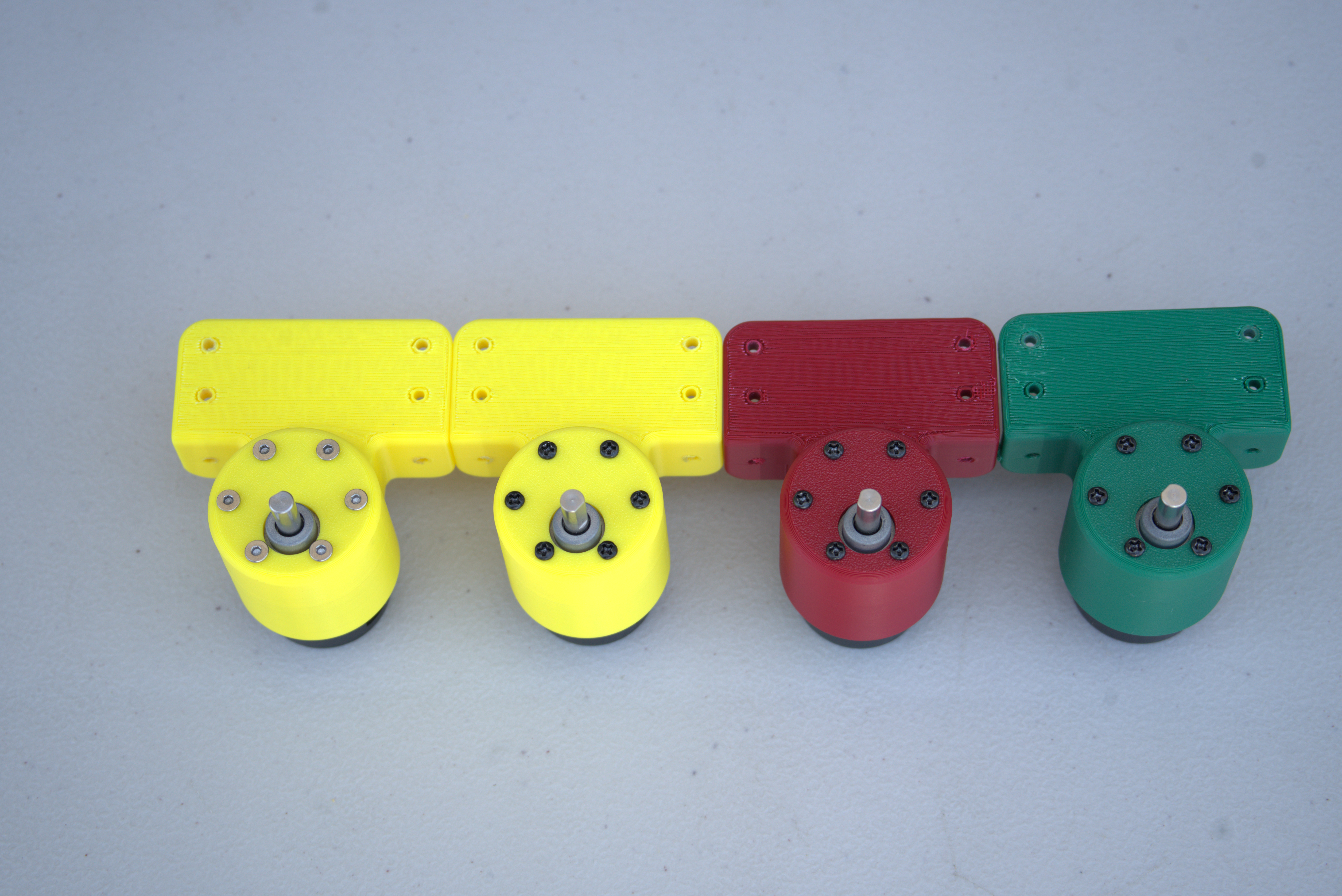 Motors installed in their printed mounts