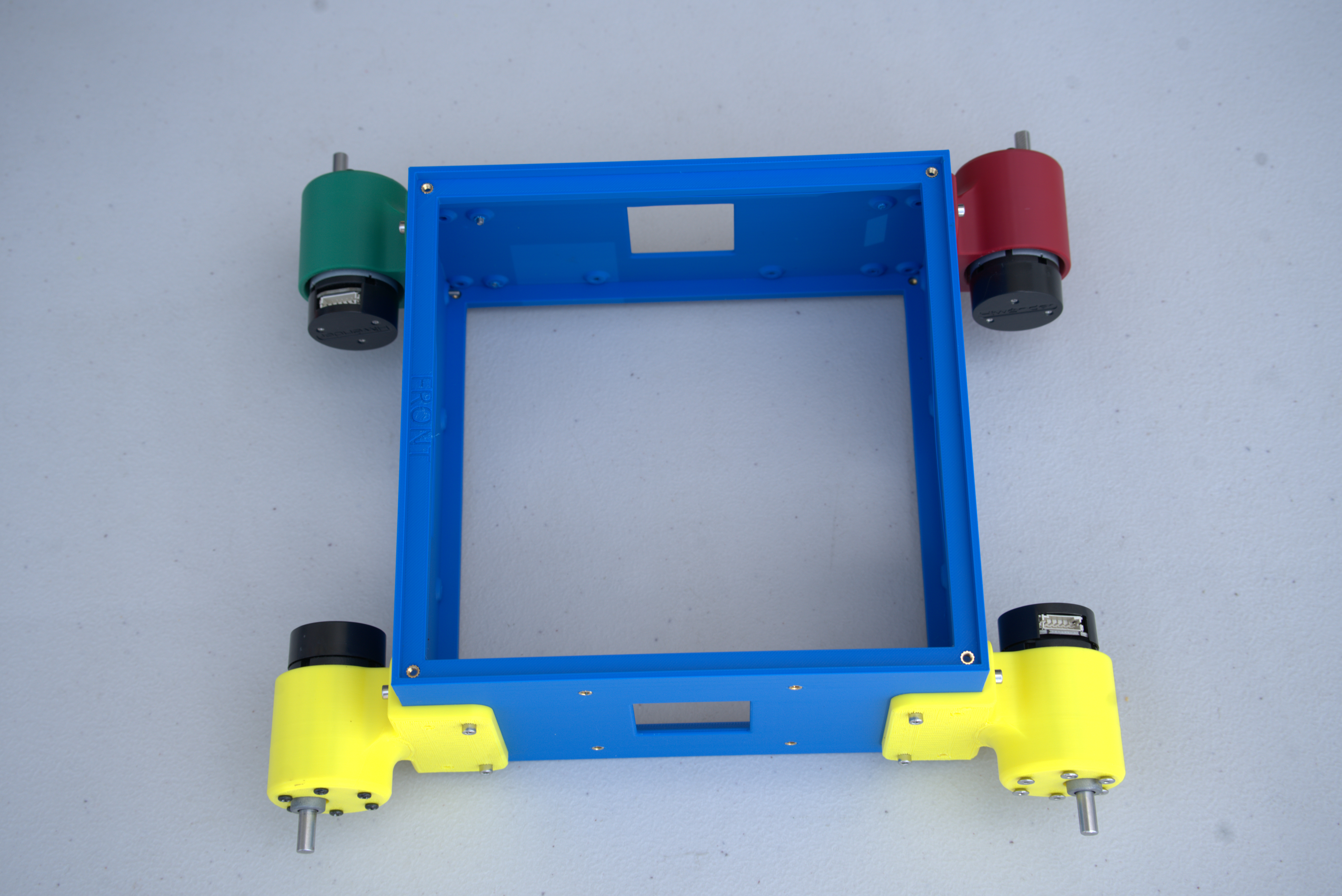 Motor assemblies attached to the center chassis