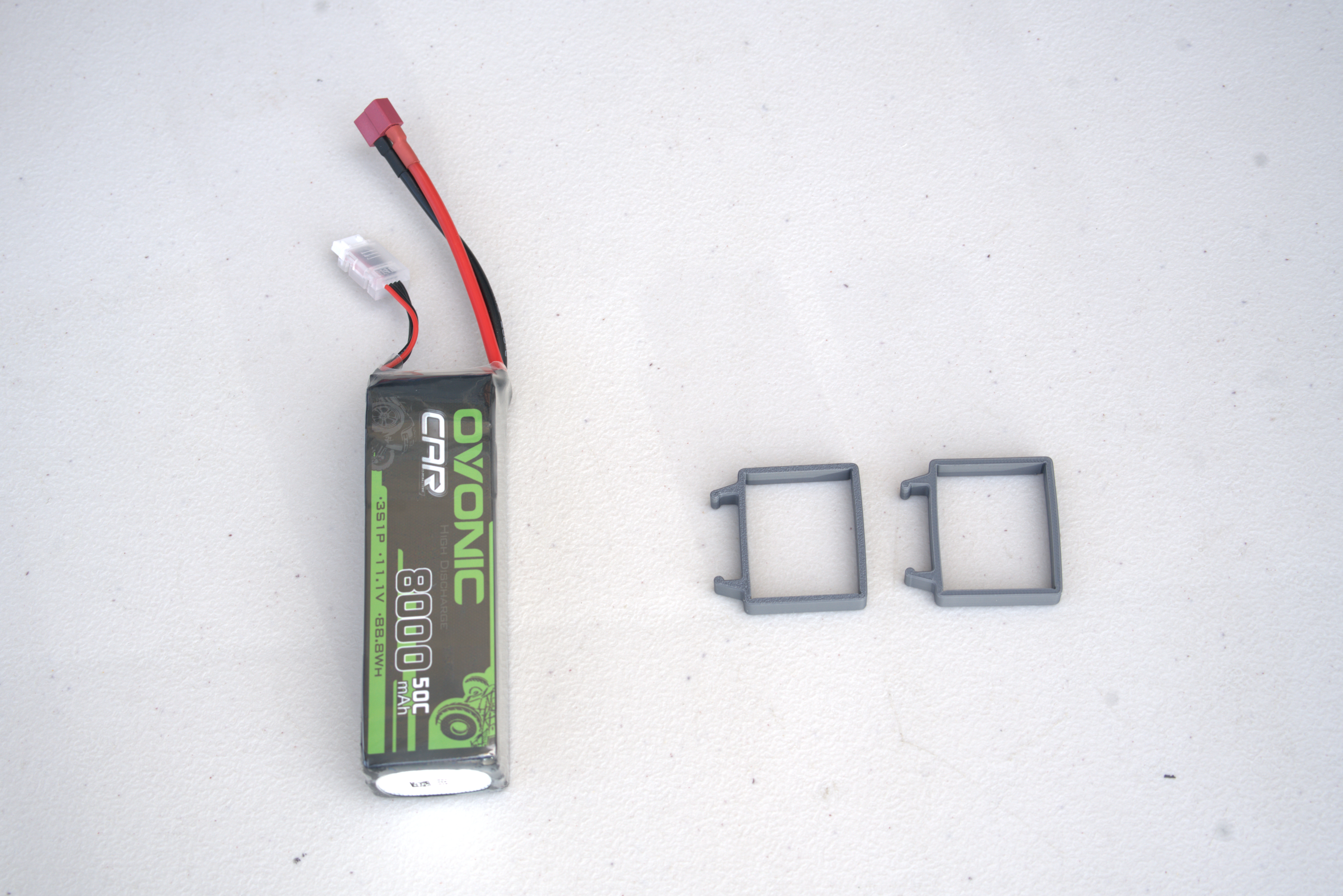 Printed battery-mount component