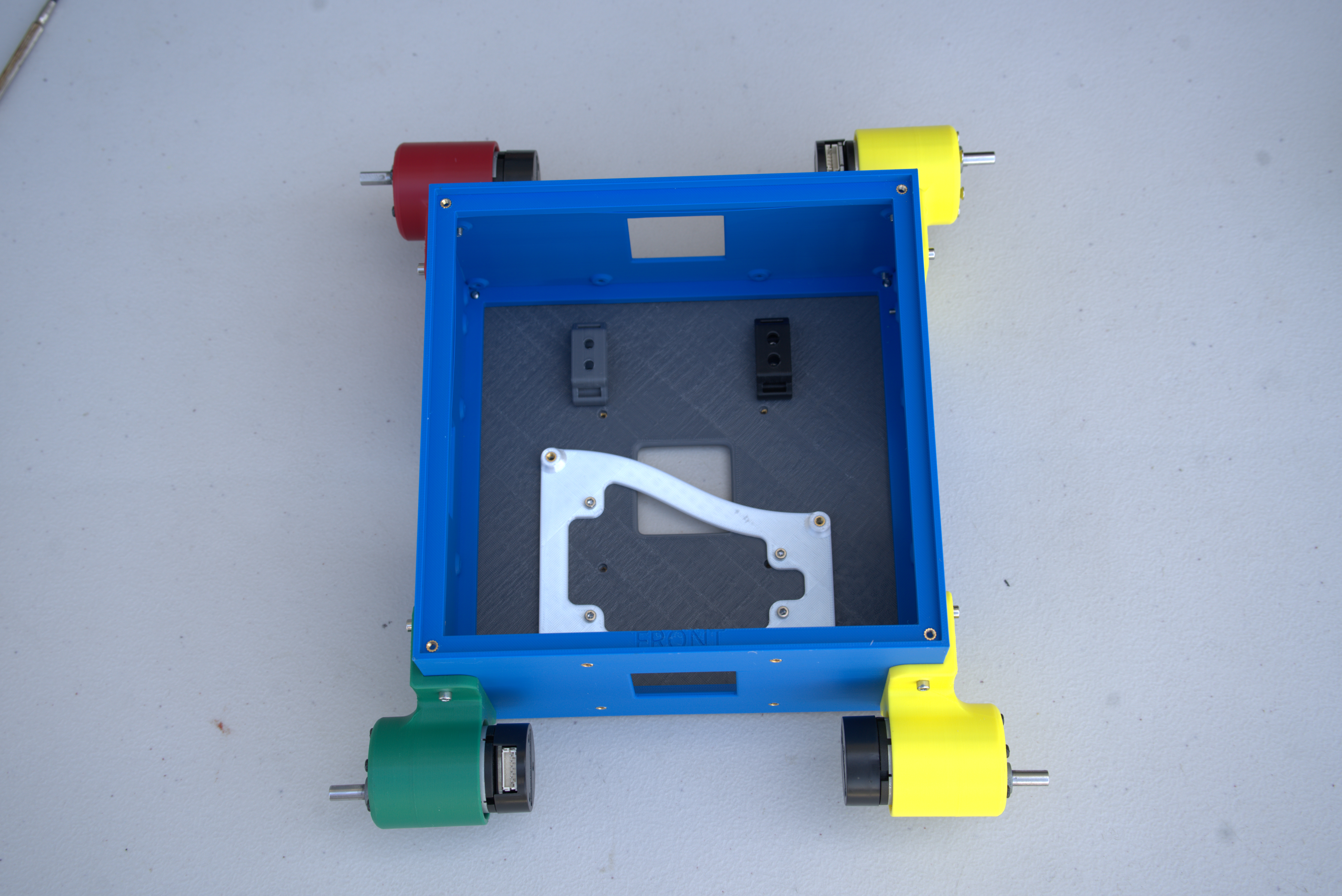 Battery-mount clips installed in the chassis